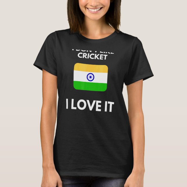 T-shirt Je N'Aime Pas Le Cricket J'Aime Le Cricket Inde (Devant)