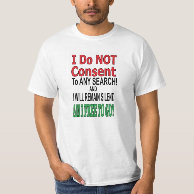 T-shirt JE NE CONSENS à aucune recherche (Devant)