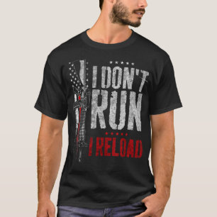 T-shirt Je ne cours pas je recharge le drapeau américain V
