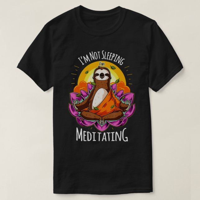 T-shirt Je Ne Dors Pas Je Médite La Fente YOGA (Design devant)