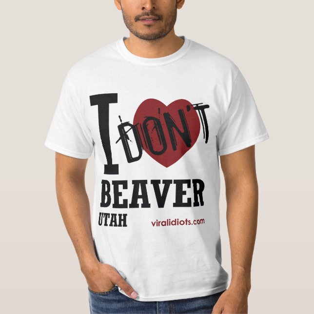 T-shirt Je ne fais pas castor de coeur, Utah (Devant)