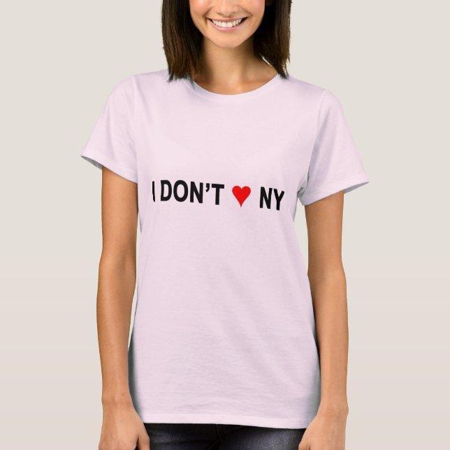 T-shirt Je ne fais pas chemise du coeur NY (Devant)