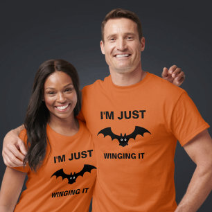 T-shirt Je ne fais que le demander drôle Halloween Bat Pun