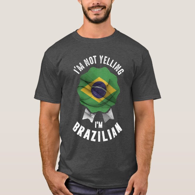 T-shirt Je ne hurle pas Je suis Brésilien (Devant)