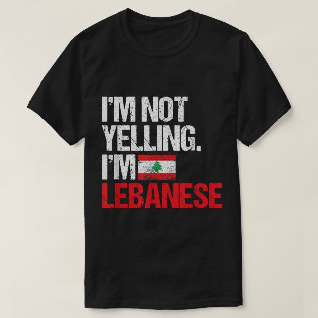 T-shirt Je ne hurle pas je suis Libanais (Design devant)