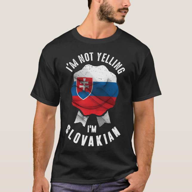 T-shirt Je ne hurle pas Je suis slovaque (Devant)
