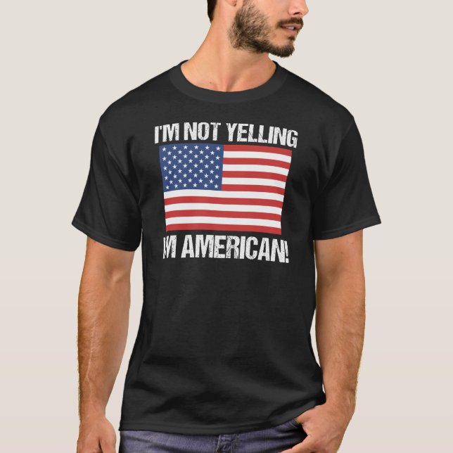 T-shirt Je ne hurle pas le drapeau américain United (Devant)