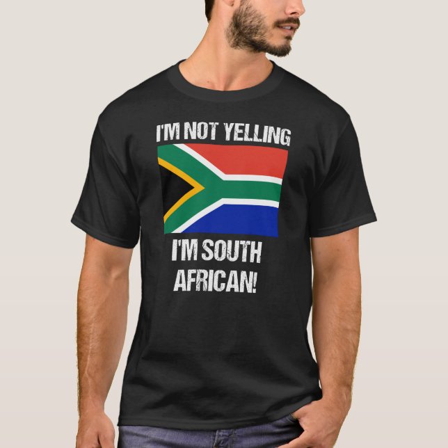 T-shirt Je ne hurle pas mon drapeau sud-africain (Devant)
