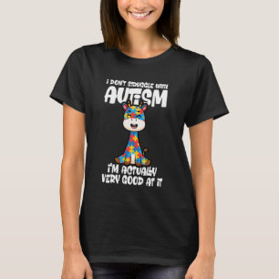 T-shirt Je ne lutte pas avec l'autisme Drôle de girafe mig