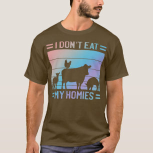 T-shirt Je ne mange pas Homies Vegan Citation végétarienne