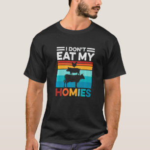 T-shirt Je ne mange pas mes Homies Vegetarian Vegan Retro