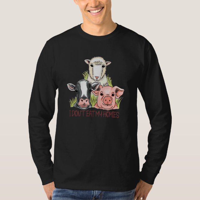 T-shirt Je ne mange pas mes Homies Végétarien Végétarien V (Devant)