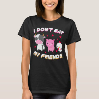 T-shirt Je ne mange pas mon ami végétalien fruit végétarie