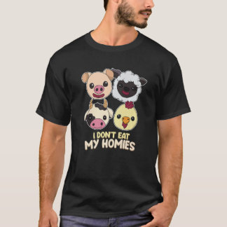 T-shirt Je ne mange pas mon pote vivant végane végétarien