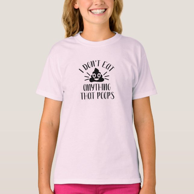 T-shirt Je ne mange rien qui bouffe, la fille Vegan (Devant)