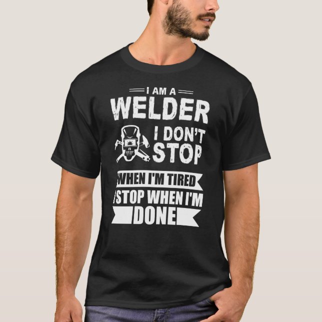 T-shirt Je ne m'arrête pas quand je suis fatigué je m'arrê (Devant)