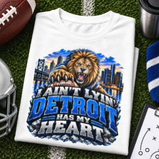 T-shirt Je ne mens pas Détroit a mon cœur Football