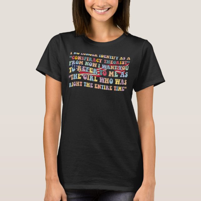 T-shirt Je Ne M'Identifie Plus Comme Un Théoriste Conspira (Devant)