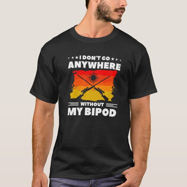 T-shirt Je ne pars nulle part sans mon Bipod Coyote Huntin (Devant)