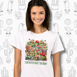 T-shirt Je Ne Peux Jamais Avoir Trop De Cactus À Fleur