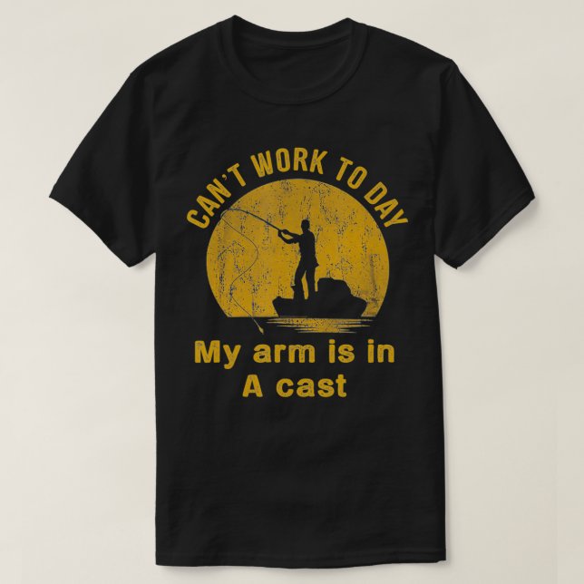T-shirt Je ne peux pas travailler aujourd'hui Mon bras est (Design devant)