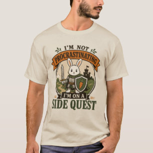 T-shirt Je ne remets pas à plus tard Chevalier Lapin Quête