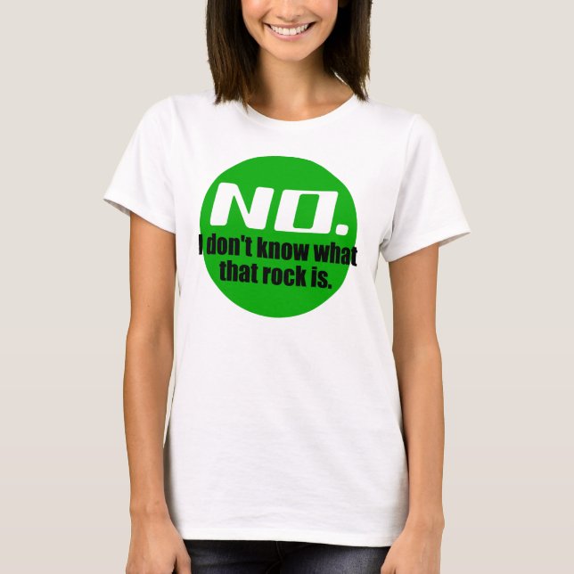 T-shirt Je ne sais pas ce qu'est ce rocher (vert) (Devant)