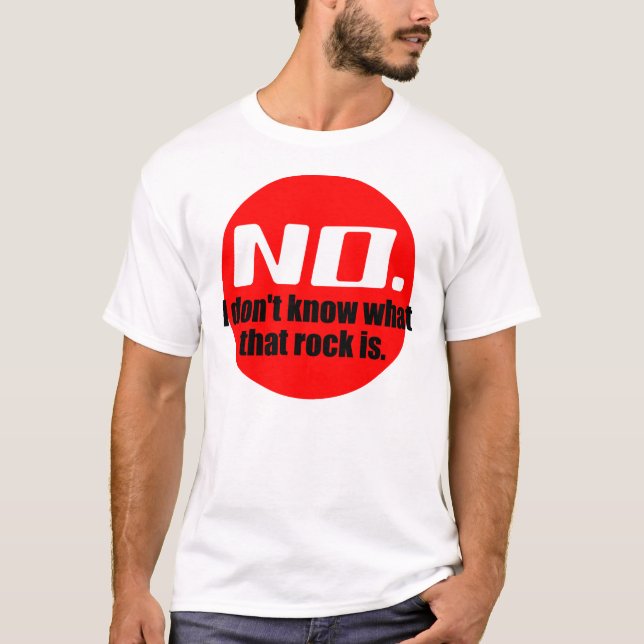 T-shirt Je ne sais pas ce qu'est cette roche (rouge) (Devant)