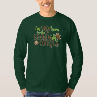 T-shirt Je ne suis ici que pour l'eggnog et les biscuits