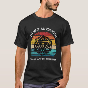 T-shirt Je ne suis pas antisocial, j'ai roulé bas sur Char