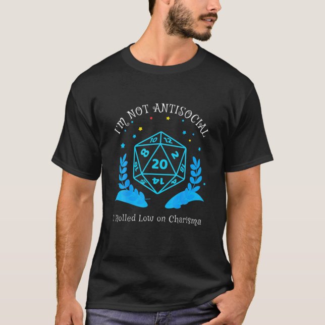 T-shirt Je Ne Suis Pas Antisocial, J'Ai Roulé Bas Sur Char (Devant)