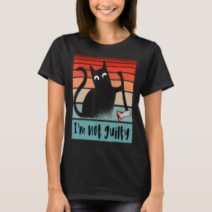 T-shirt Je ne suis pas coupable Innocent Chat avec une hac