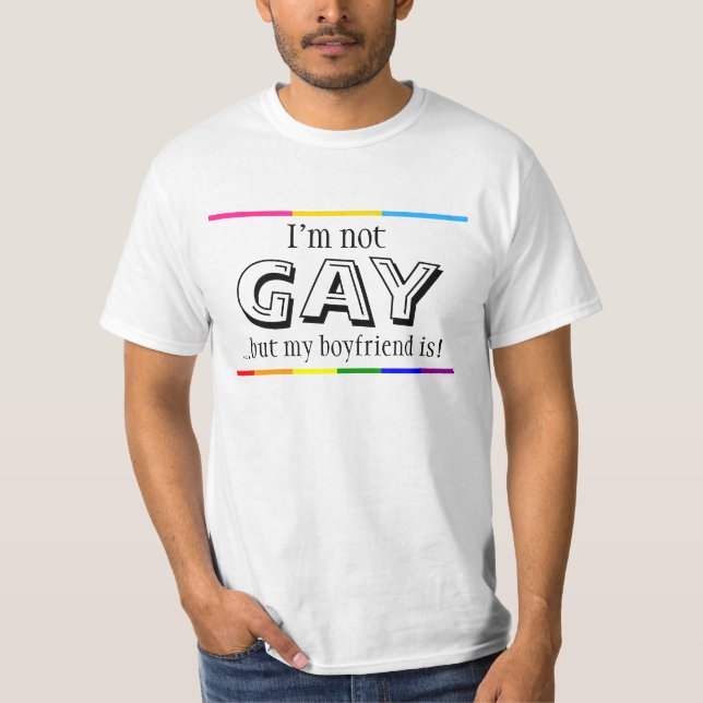 T-shirt Je ne suis pas gai mais mon ami est (Devant)