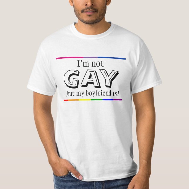 T-shirt Je ne suis pas gai mais mon ami est (Devant)