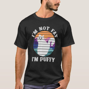 T-shirt Je ne suis pas gros Je suis Puffy White Cat