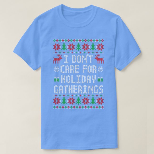 T-shirt Je ne suis pas pour les rassemblements de vacances (Design devant)