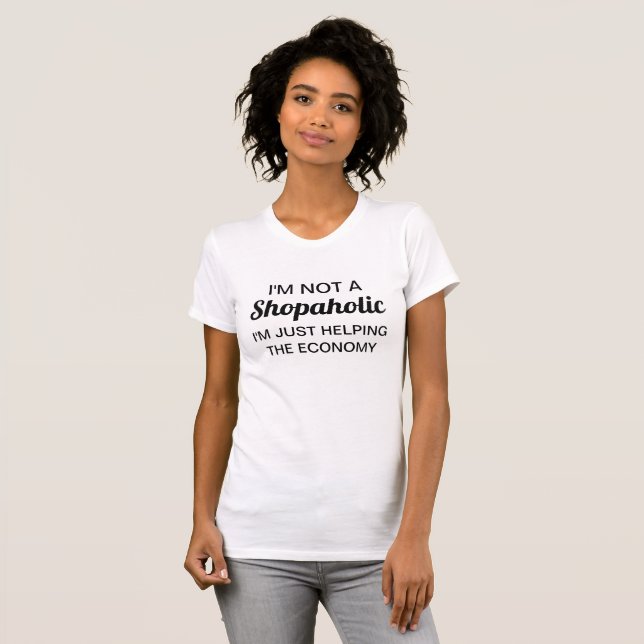 T-shirt Je ne suis pas un amateur de shopping (Devant entier)