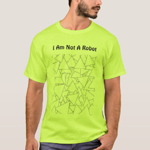 T-shirt Je ne suis pas un robot Vert sécurité pour hommes