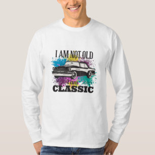 T-shirt Je ne suis pas vieux Je suis classique Grungy Colo