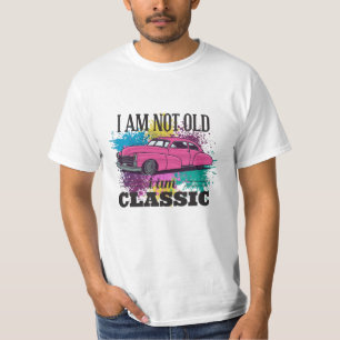 T-shirt Je ne suis pas vieux Je suis classique Grungy Colo