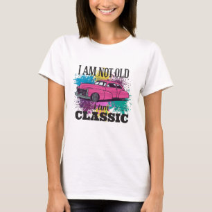 T-shirt Je ne suis pas vieux Je suis classique Grungy Colo
