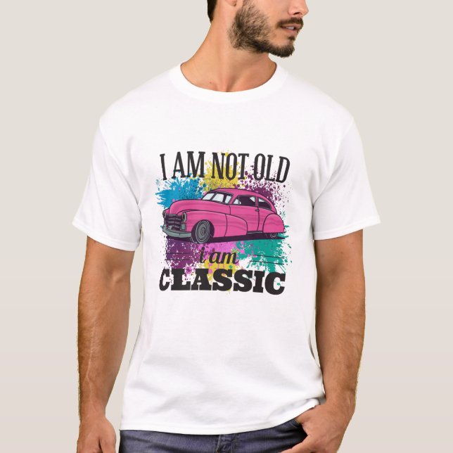 T-shirt Je ne suis pas vieux Je suis classique Grungy Colo (Devant)