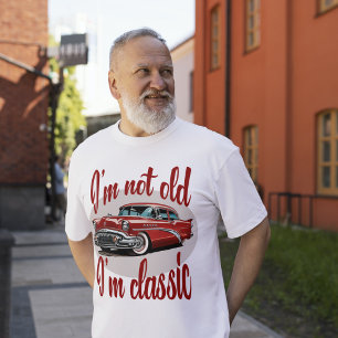 T-shirt Je ne suis pas vieux Je suis classique voiture rou