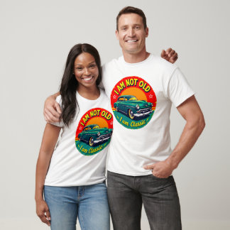 T-shirt Je ne suis pas vieux mais chemise de voiture rétro