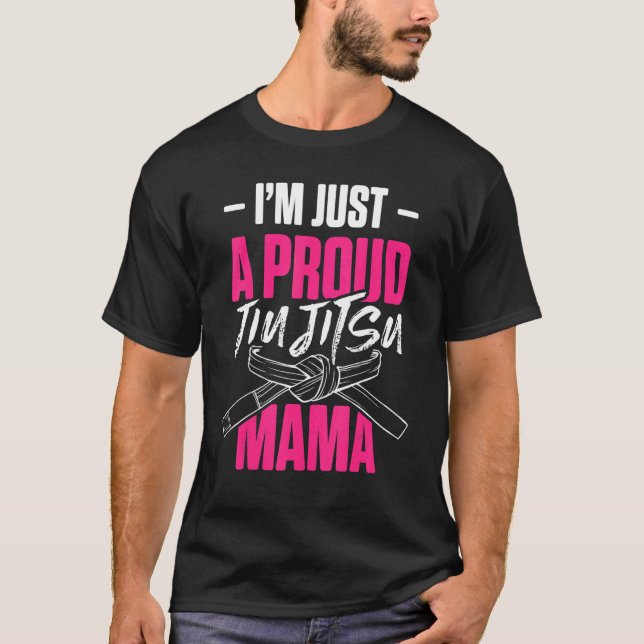 T-shirt Je Ne Suis Qu'Un Fier Jiu Jitsu Mama Brésilien Fig (Devant)