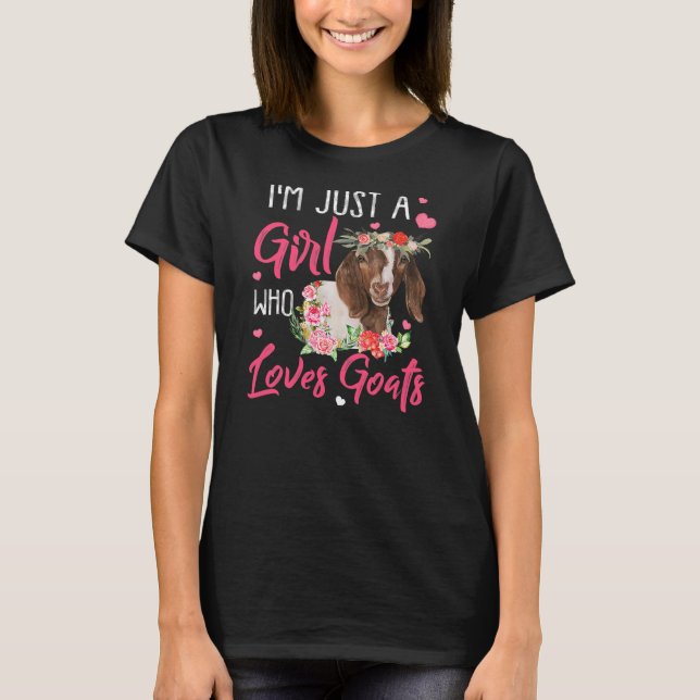 T-shirt Je ne suis qu'une fille qui aime les chèvres  (Devant)