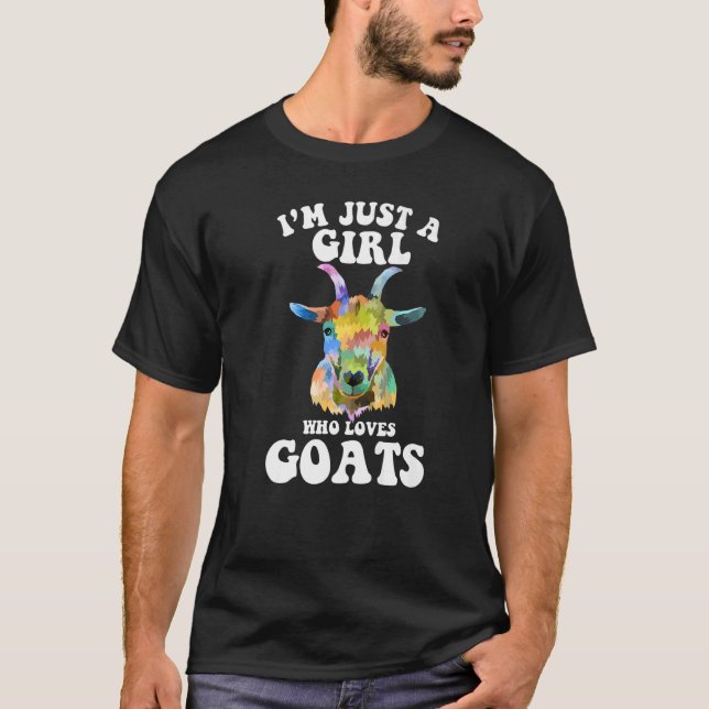 T-shirt je ne suis qu'une fille qui aime les chèvres éleve (Devant)