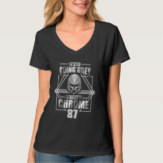 T-shirt Je ne vais pas gris Im Turning Chrome Motorcycle 8