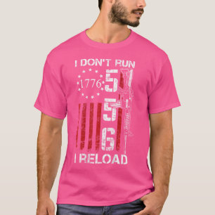 T-shirt Je N'Exécute Pas Je Recharge Usa Flag Pro Guns Ar1