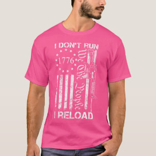 T-shirt Je N'Exécute Pas Je Recharge Usa Flag Pro Guns Ar1